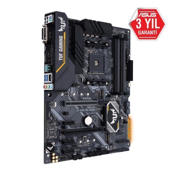 ASUS TUF B450-PRO GAMING AMD B450 AM4 DDR4 4400 HDMI DVI Çift M2 USB3.2 AURA RGB ATX Anakart