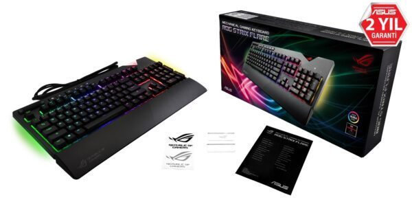 ASUS ROG Strix Flare RGB Cherry MX Blue Switch Türkçe Mekanik Gaming Klavye