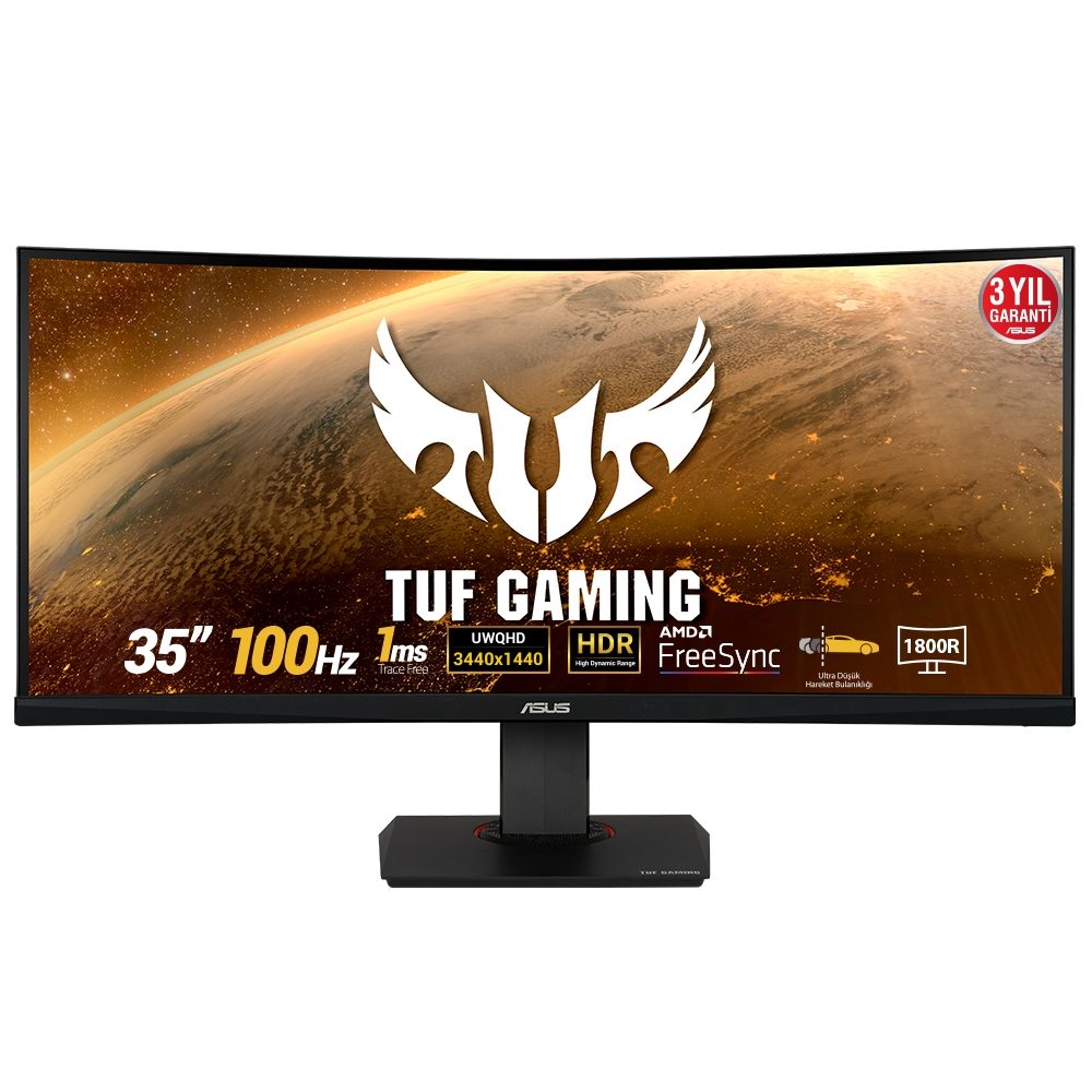 ASUS TUF GAMING 35" VG35VQ 100Hz 1ms 2xHDMI DP WQHD Kavisli Gaming Monitör