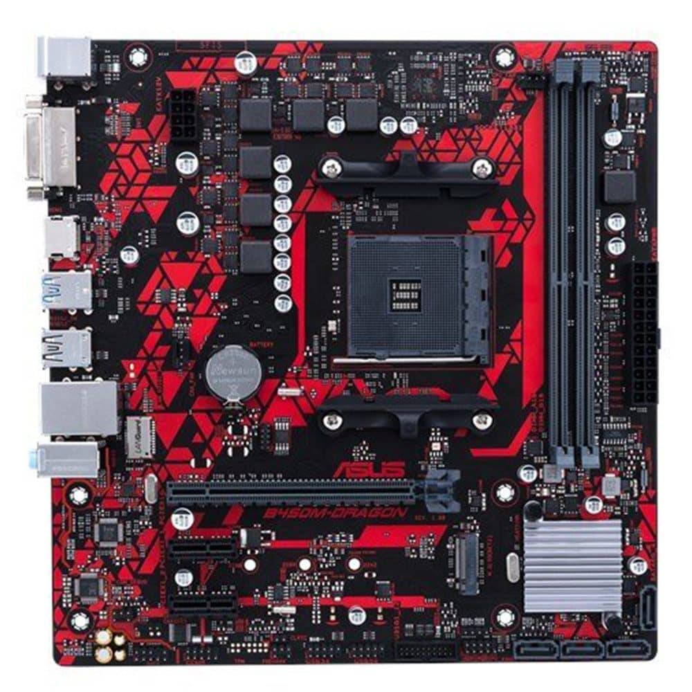 ASUS B450M DRAGON SI 4400MHz(OC) DDR4 Soket AM4 M.2 HDMI DVI mATX Anakart