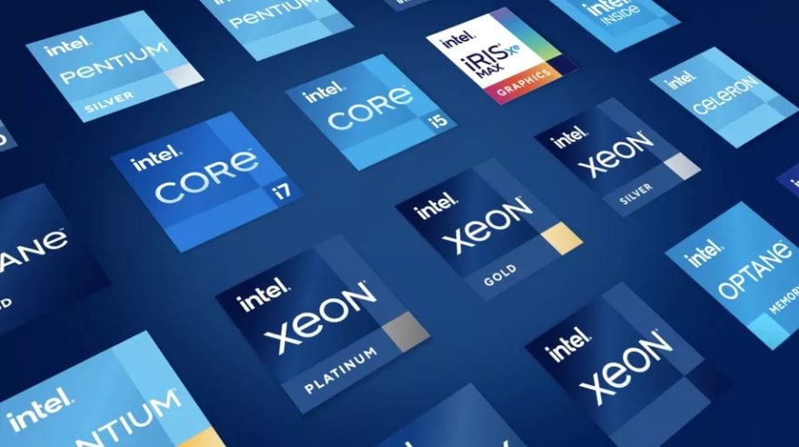 Intel İşlemci serileri ve grafik çözümlerinin logoları