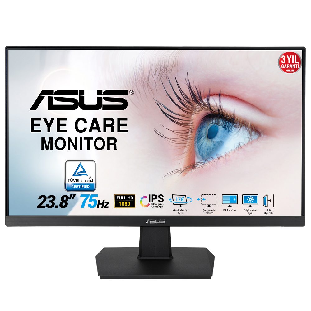 ASUS VA24EHE 75Hz 5ms 23.8″ VGA DVI HDMI Full HD IPS Monitör