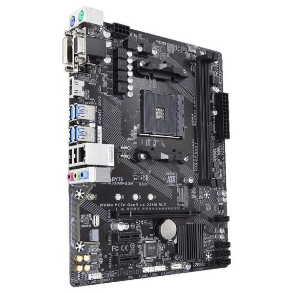 GIGABYTE A320M S2H 3200MHz(OC) DDR4 Soket AM4 M.2 HDMI DVI VGA mATX Anakart