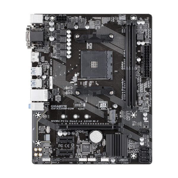 GIGABYTE A320M S2H 3200MHz(OC) DDR4 Soket AM4 M.2 HDMI DVI VGA mATX Anakart
