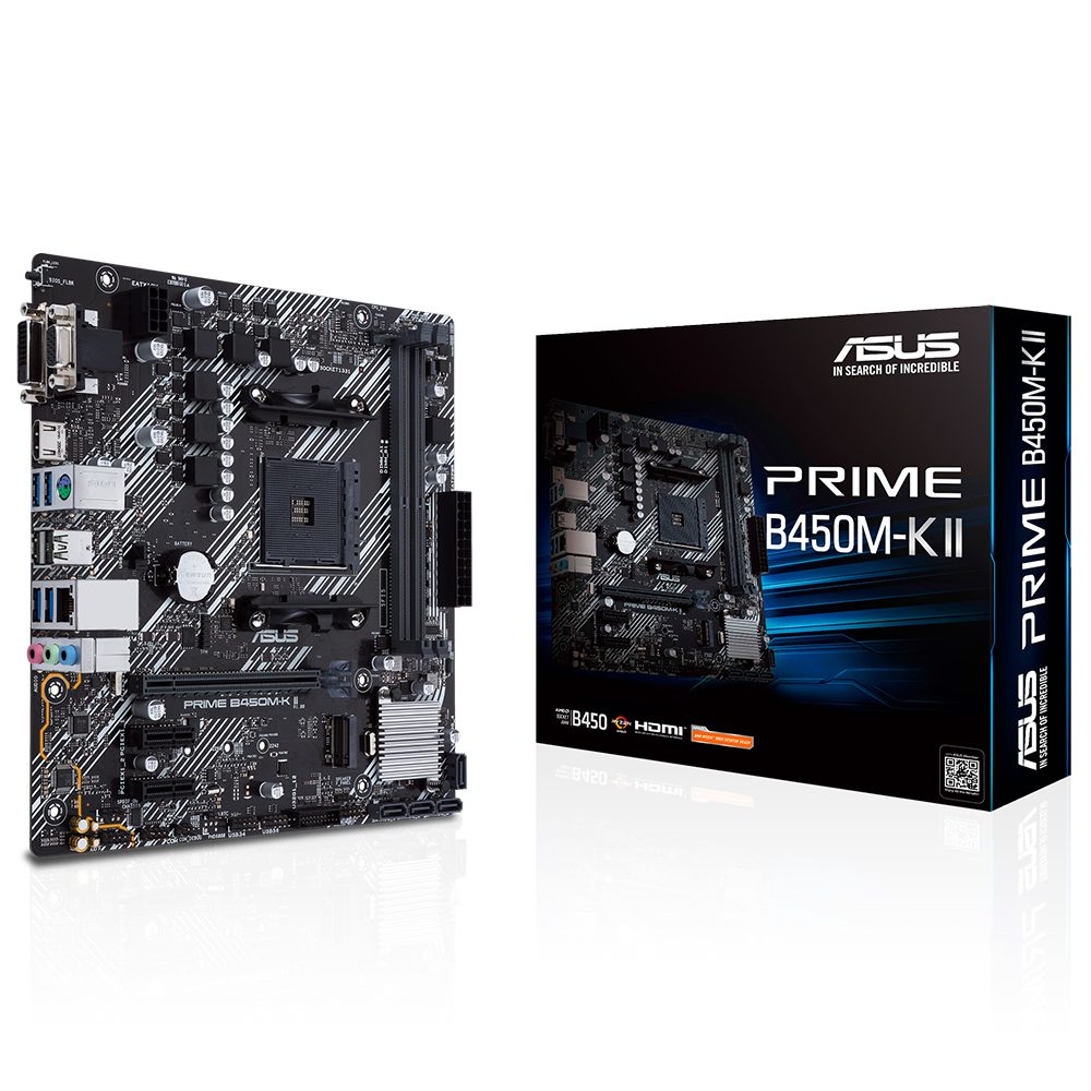 ASUS PRIME B450M-K II AMD AM4 4400MHz (OC) DDR4 VGA DVI-D HDMI M.2 mATX Anakart