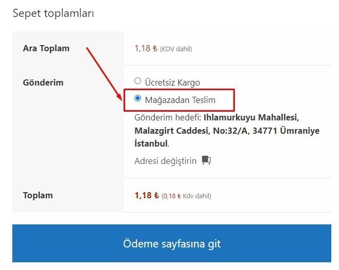 Mağazadan Teslim