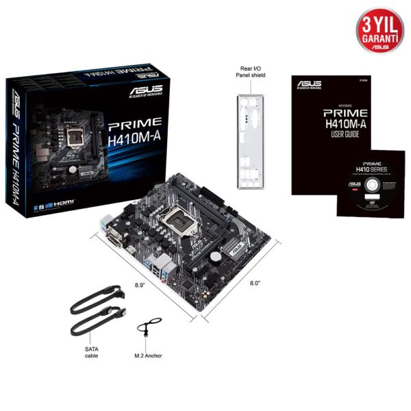 ASUS PRIME H410M-A 2933MHz DDR4 Soket 1200 M.2 HDMI DVI VGA mATX Anakart