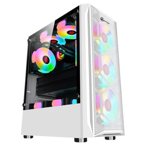 Performax Hellfire Beyaz Temperli Cam RGB 550W ATX Kasa
