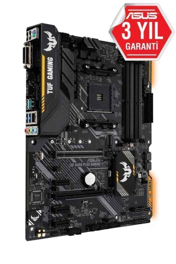 ASUS TUF B450-PLUS GAMING 4400MHz(OC) DDR4 Soket AM4 RGB M.2 HDMI DVI ATX Anakart