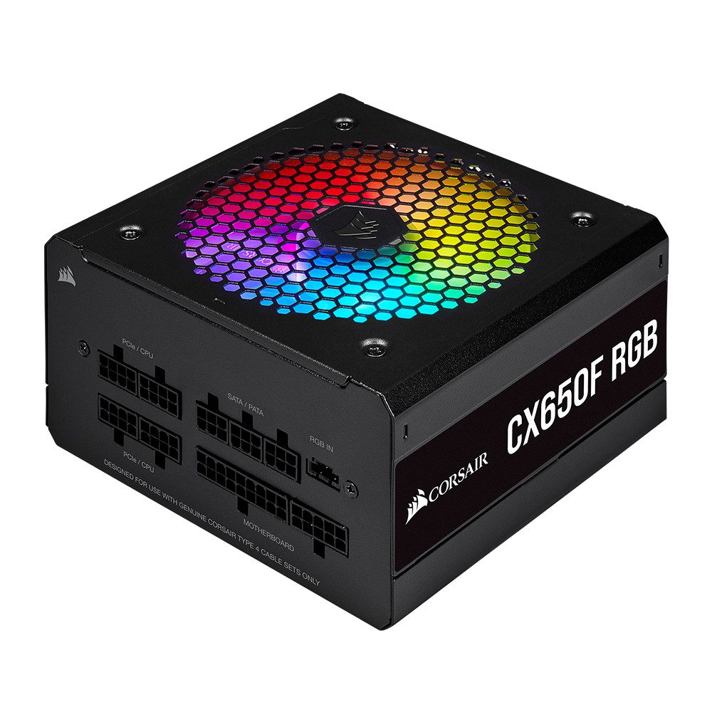 CORSAIR CX650F RGB 650W 80+ Bronze Siyah Full Modüler 120mm Fanlı PSU Güç Kaynağı