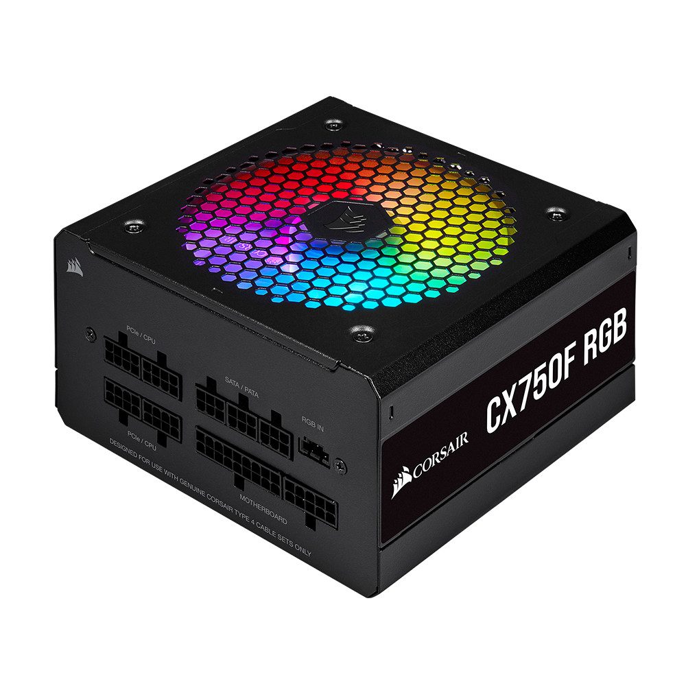 CORSAIR CX750F RGB 750W 80+ Bronze Siyah Full Modüler 120mm Fanlı PSU