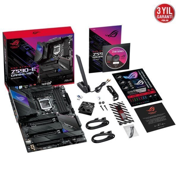 ASUS ROG STRIX Z590-E GAMING WIFI 5333(OC)MHz DDR4 Soket 1200 M.2 HDMI DP ATX Anakart