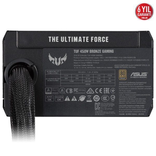 ASUS TUF GAMING 450B 80+ Bronze 450W 135mm Fanlı PSU
