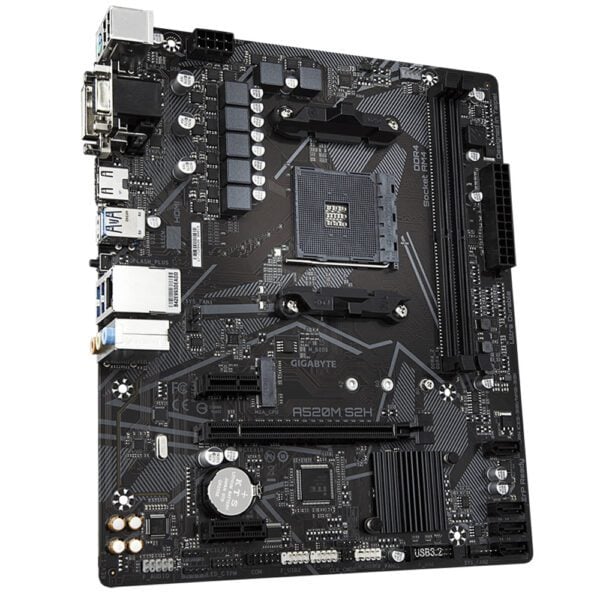 GIGABYTE A520M S2H 5100MHz(OC) DDR4 Soket AM4 M.2 VGA DVI HDMI mATX Anakart