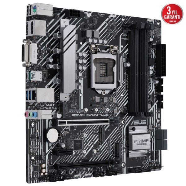 ASUS PRIME H570M-PLUS 4600MHz(OC) DDR4 Soket 1200 M.2 HDMI DP ATX Anakart