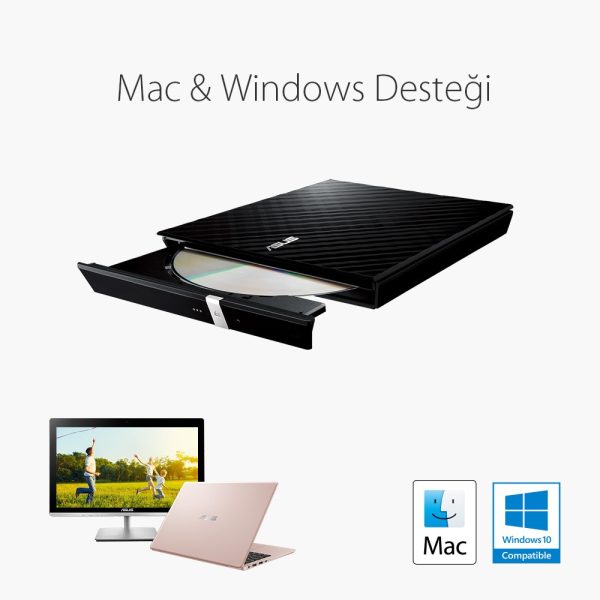 Asus Sdrw 08d2s U Lite 8x Harici Dvd Yazici M Disc Destekli Siyah Dvd Yazici 3