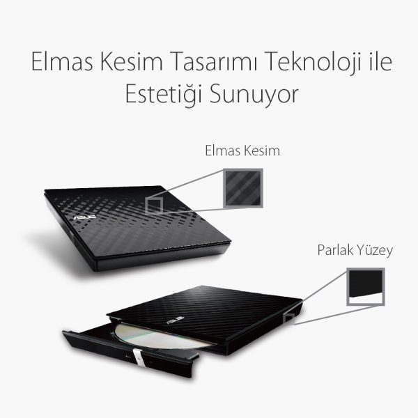 Asus Sdrw 08d2s U Lite 8x Harici Dvd Yazici M Disc Destekli Siyah Dvd Yazici 8