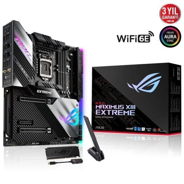 ASUS ROG MAXIMUS XIII EXTREME GLACIAL Z590 5333MHz(OC) DDR4 Soket1200 M.2 Wi-Fi HDMI EATX Anakart