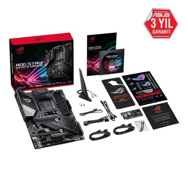 ASUS ROG STRIX X570-E GAMING 4400MHz(OC) DDR4 Soket AM4 RGB WiFi M.2 PCIe 4.0 HDMI DP ATX Anakart