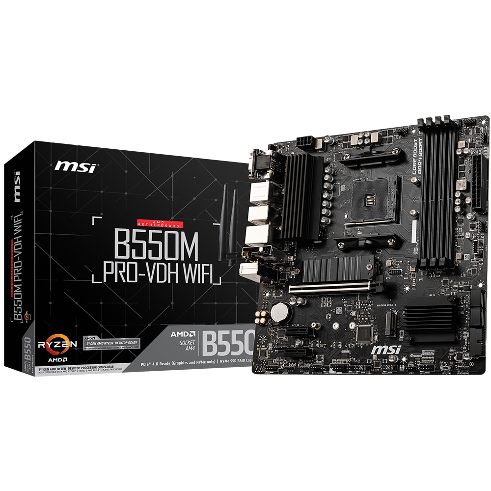 Msi B550m Pro Vdh Wifi 4400mhzoc Ddr4 Soket Am4 M 2 Matx Anakart Y