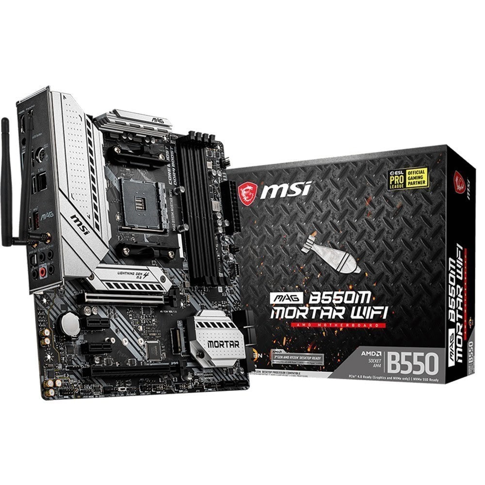 Msi Mag B550m Mortar Wifi 4400mhzoc Ddr4 Soket Am4 M 2 Matx Anakart