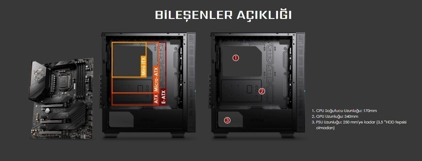 Msi Mpg Sekira 100p Tempered Glass Usb 3 2 Mid Tower Kasa 16