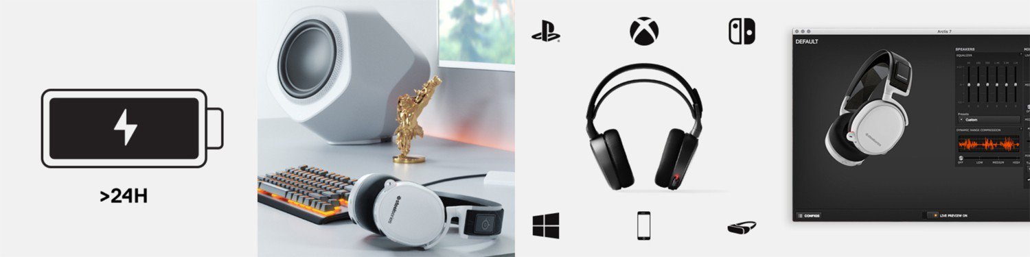 Steelseries Arctis 7 2019 Edition Kablosuz 7 1 Surround Siyah Gaming Kulaklik 3