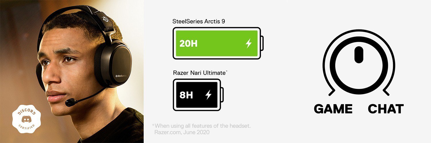 Steelseries Arctis 9 Kablosuz Bluetooth Siyah Gaming Kulaklik 7
