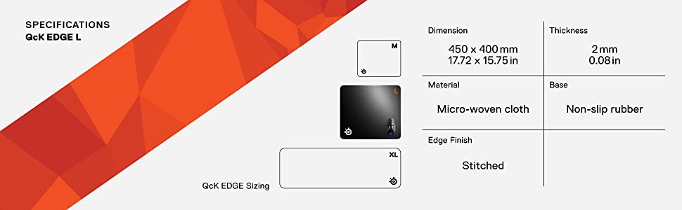 Steelseries Qck Edge Gaming Mousepad L 6