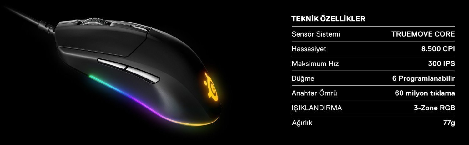 Steelseries Rival 3 Rgb Gaming Mouse 11