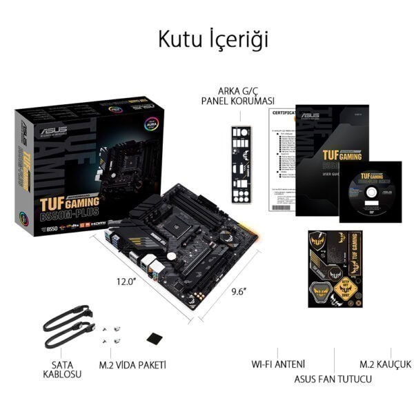 Asus Tuf Gaming B550m Plus 4600mhzoc Ddr4 Soket Am4 Hdmi Dp Matx Anakart 6