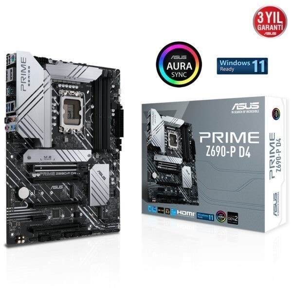 Asus Prime Z690 P D4 5333mhzoc Ddr4 Soket 1700 M 2 Hdmi Dp Atx Anakart 1