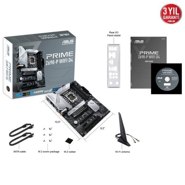 Asus Prime Z690 P Wifi D4 5333mhzoc Ddr4 Soket 1700 M 2 Hdmi Dp Atx Anakart 7