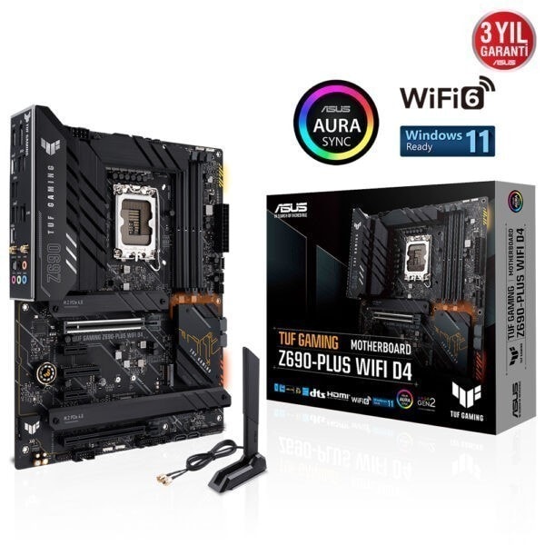Asus Tuf Gaming Z690 Plus Wifi D4 5333mhzoc Ddr4 Soket 1700 M 2 Hdmi Dp Atx Anakart 1