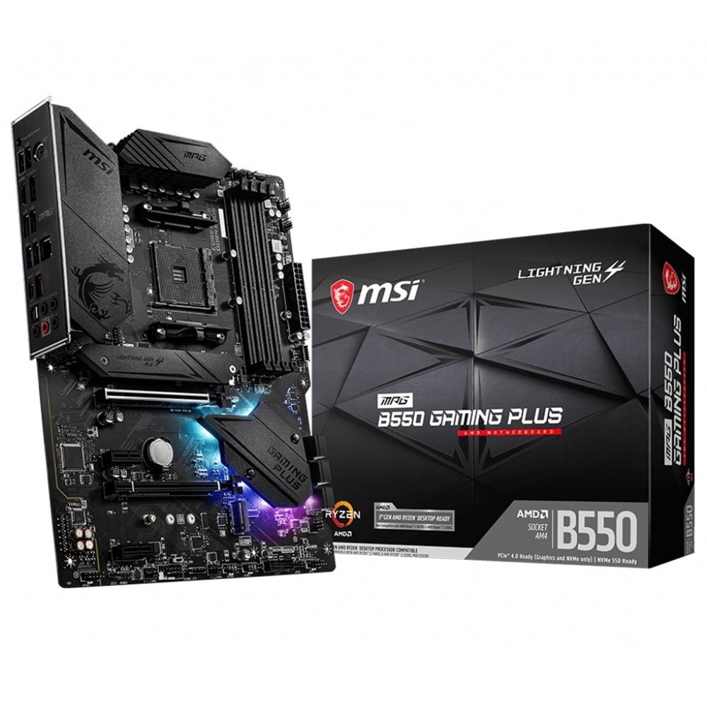 Msi Mpg B550 Gaming Plus 4400mhzoc Ddr4 Soket Am4 M 2 Hdmi Dp Atx Anakart