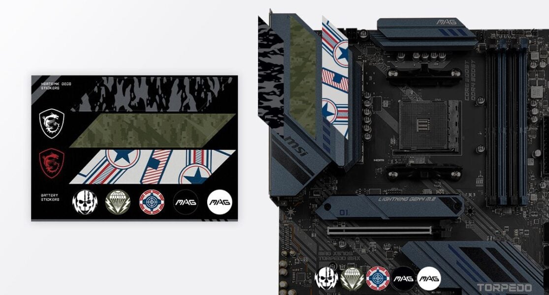 MSI MAG X570S TORPEDO MAX CUSTOMIZATION STICKERS