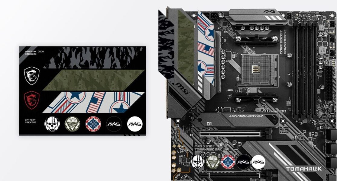 MSI MAG X570S TOMAHAWK MAX WIFI CUSTOMIZATION STICKERS