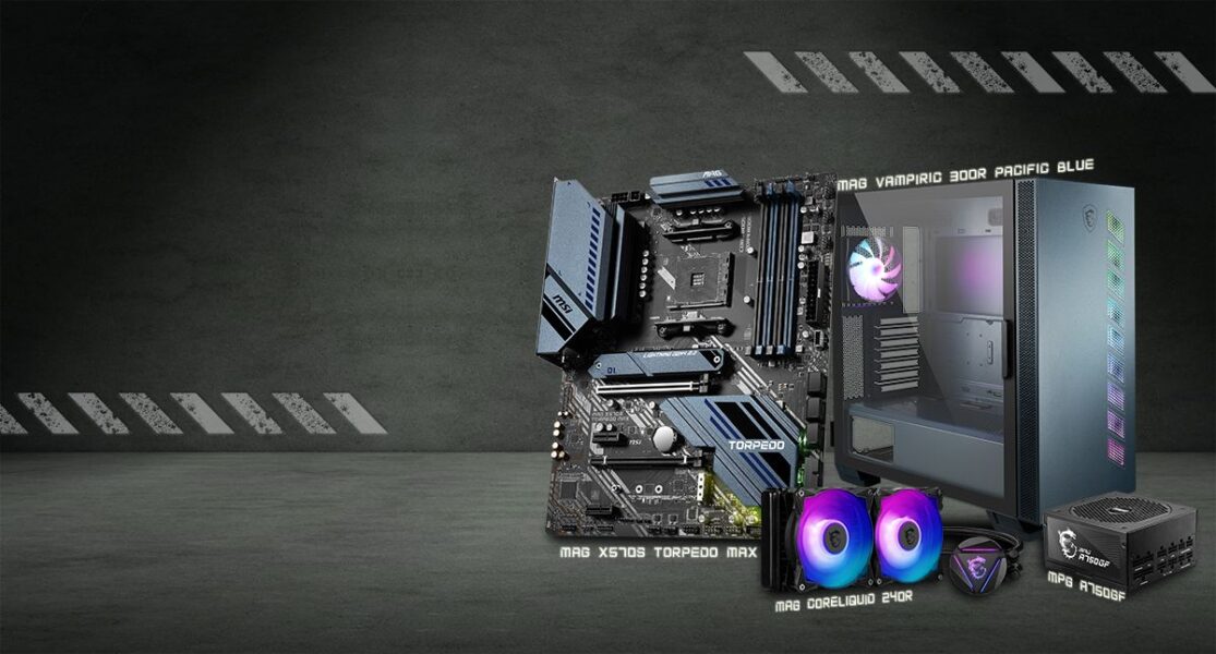 MSI MAG X570S TORPEDO MAX & MAG VAMPIRIC 300R & MAG CORELIQUID 240R & MPG A750GF