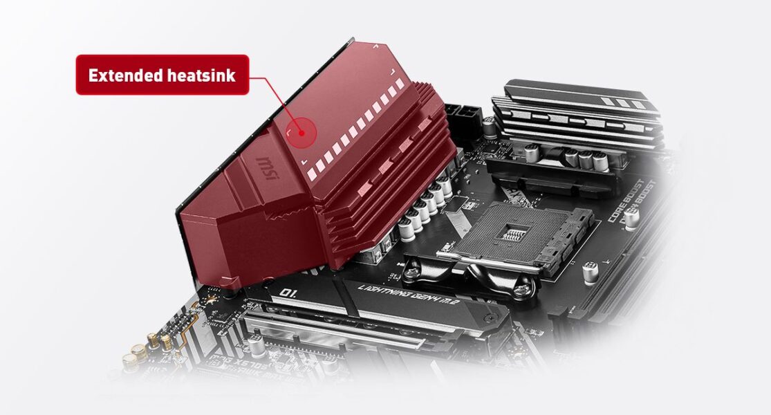 MSI MAG X570S TOMAHAWK MAX WIFI extended heatsink