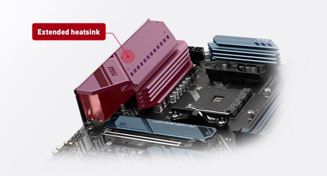 MSI MAG X570S TORPEDO MAX extended heatsink