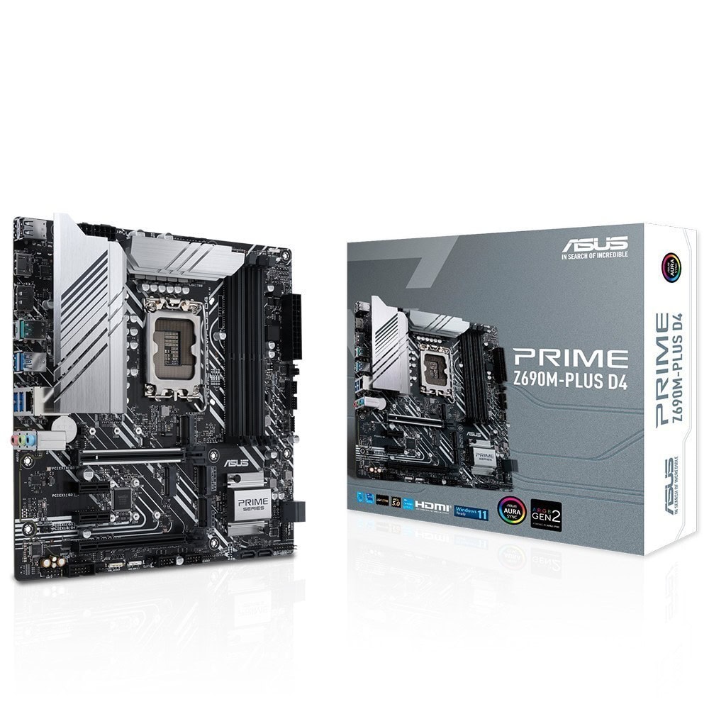 Asus Prime Z690m Plus D4 5333mhzoc Ddr4 Soket 1700 M 2 Hdmi Dp Matx Anakart