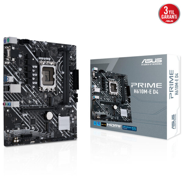 Asus Prime H610m E D4 3200mhz Ddr4 Soket 1700 M 2 Hdmi Dp D Sub Matx Anakart Y2
