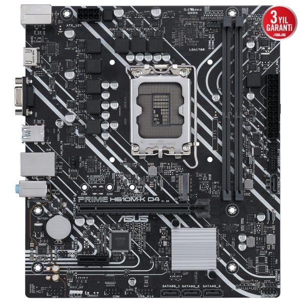 Asus Prime H610m K D4 Intel H610 Lga1700 Ddr4 3200 Dp Hdmi M2 Usb3 2 Matx Anakart Y1