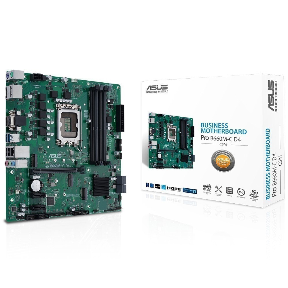 Asus Pro B660m C D4 Csm 5000mhzoc Ddr4 Soket 1700 M 2 Hdmi Dp D Sub Matx Anakart