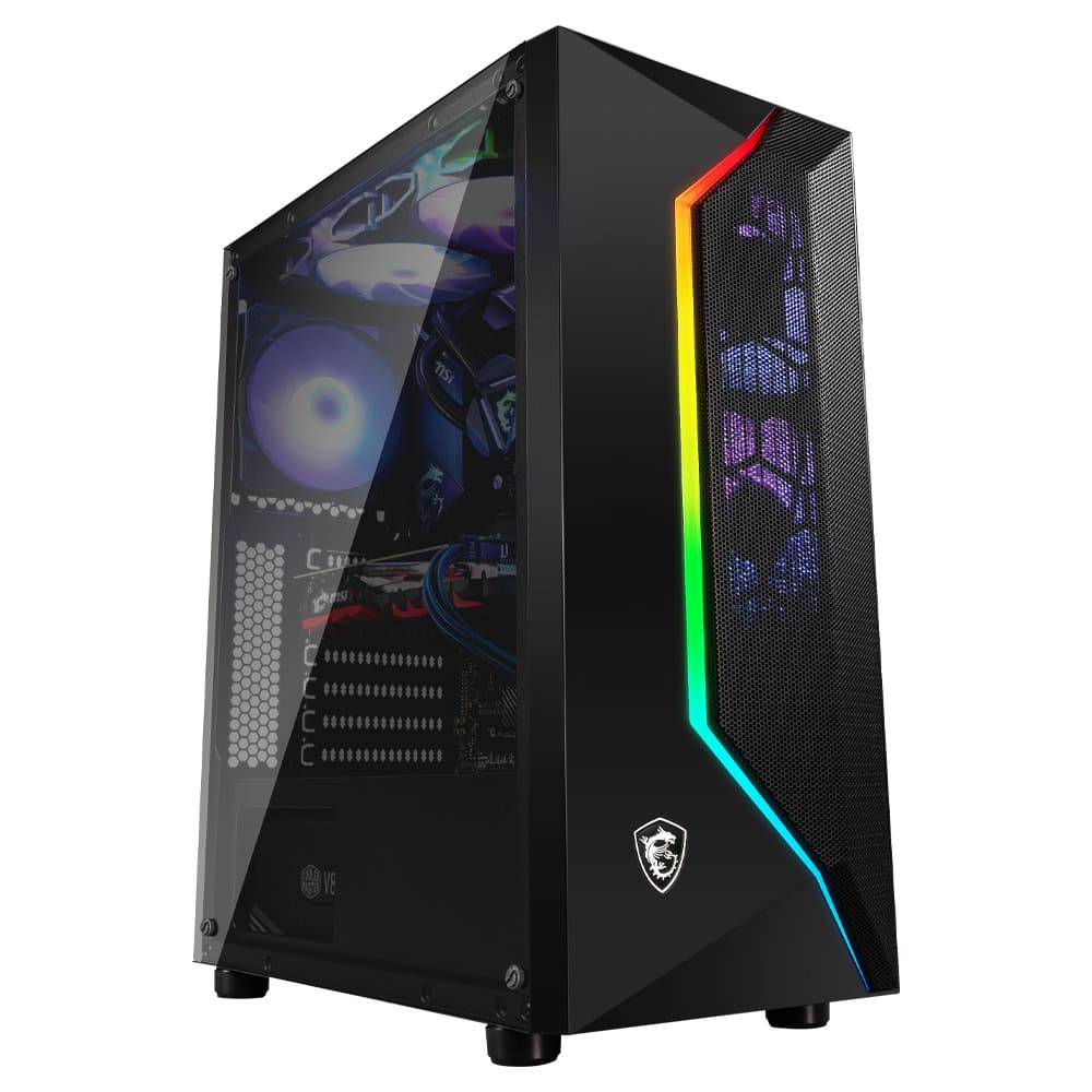 Msi Mag Vampiric 100l Tempered Glass 1x120mm Rgb Fanli Midt Atx Kasa Yy1