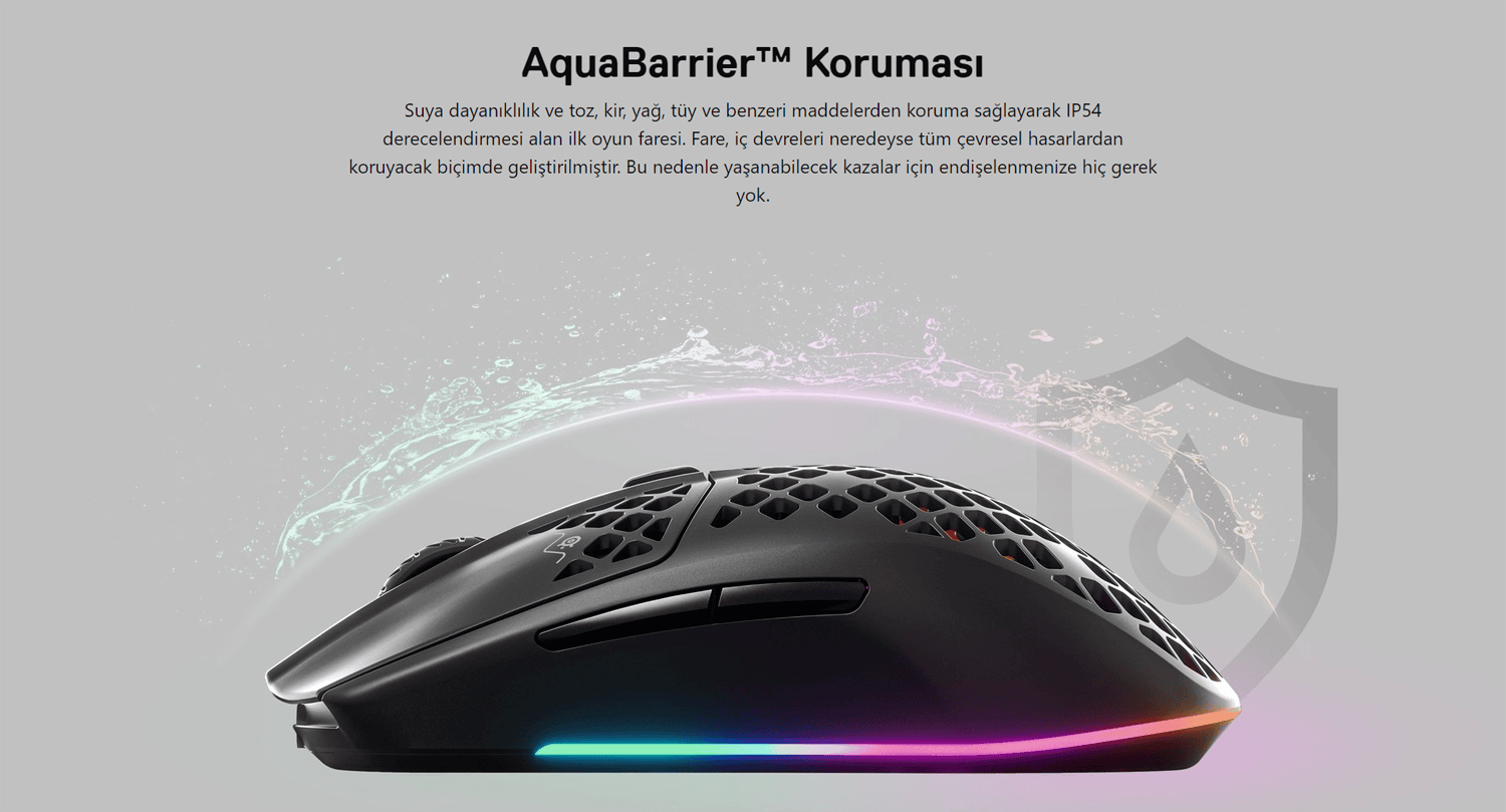 Steelseries Aerox 3 2022 Onyx Kablosuz Siyah Gaming Mouse Ssm62612 1 4
