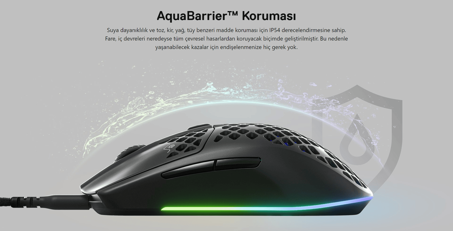 Steelseries Aerox 3 2022 Rgb Kablolu Onyx Gaming Mouse 1 3