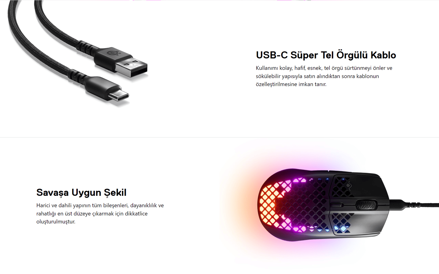 Steelseries Aerox 3 2022 Rgb Kablolu Snow Gaming Mouse Ssm62603 1 7