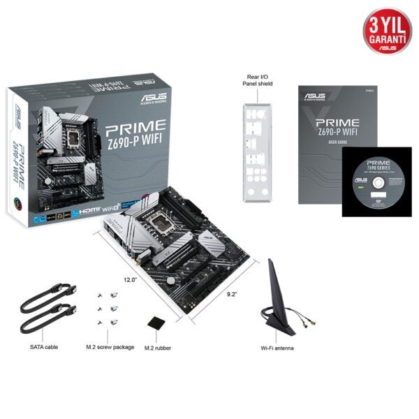Asus Prime Z690 P Wifi 6000mhzoc Ddr5 Soket 1700 M 2 Hdmi Dp Atx Anakart 7