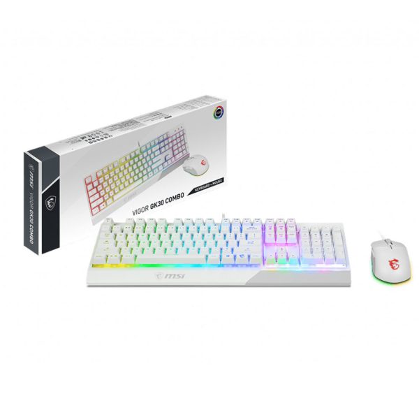 Msi Vigor Gk30 Turkce Rgb Beyaz Klavye Mouse Gaming Combo Set Yy5